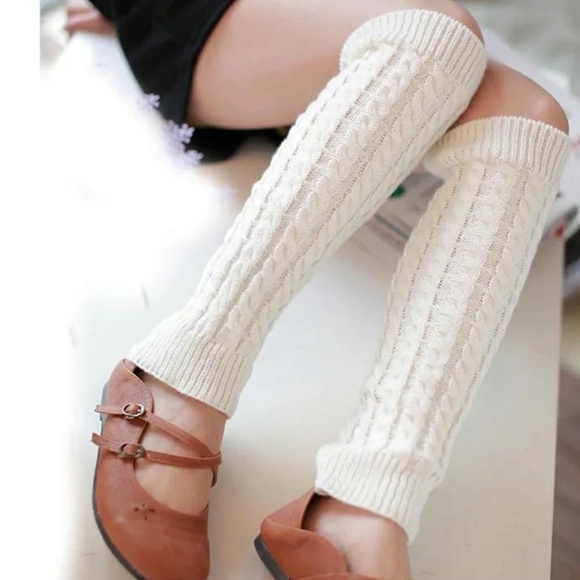 Accessories - Cream colored knit leg warmers